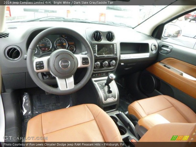 Bright White / Dark Slate Gray/Saddle Tan 2014 Jeep Compass Limited 4x4