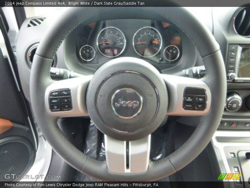 Bright White / Dark Slate Gray/Saddle Tan 2014 Jeep Compass Limited 4x4