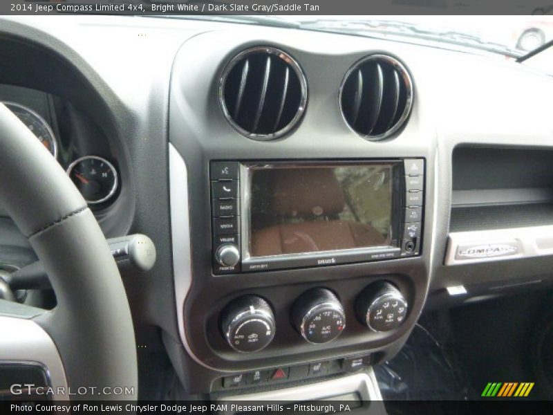 Bright White / Dark Slate Gray/Saddle Tan 2014 Jeep Compass Limited 4x4