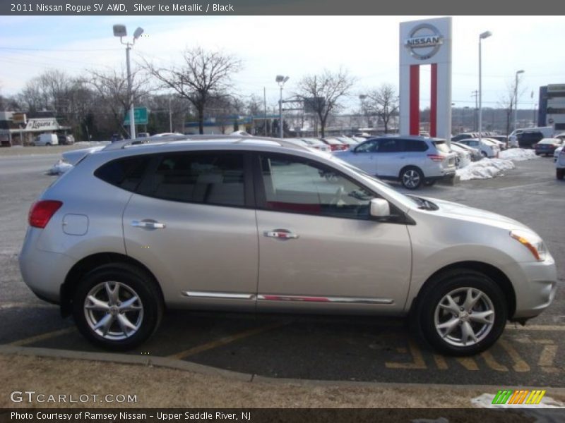 Silver Ice Metallic / Black 2011 Nissan Rogue SV AWD