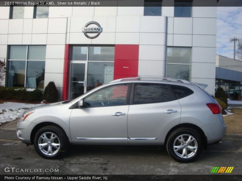 Silver Ice Metallic / Black 2011 Nissan Rogue SV AWD