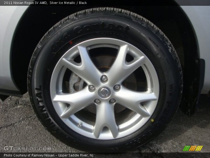 Silver Ice Metallic / Black 2011 Nissan Rogue SV AWD