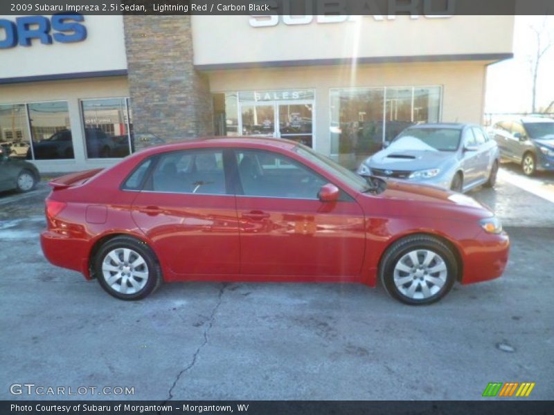 Lightning Red / Carbon Black 2009 Subaru Impreza 2.5i Sedan