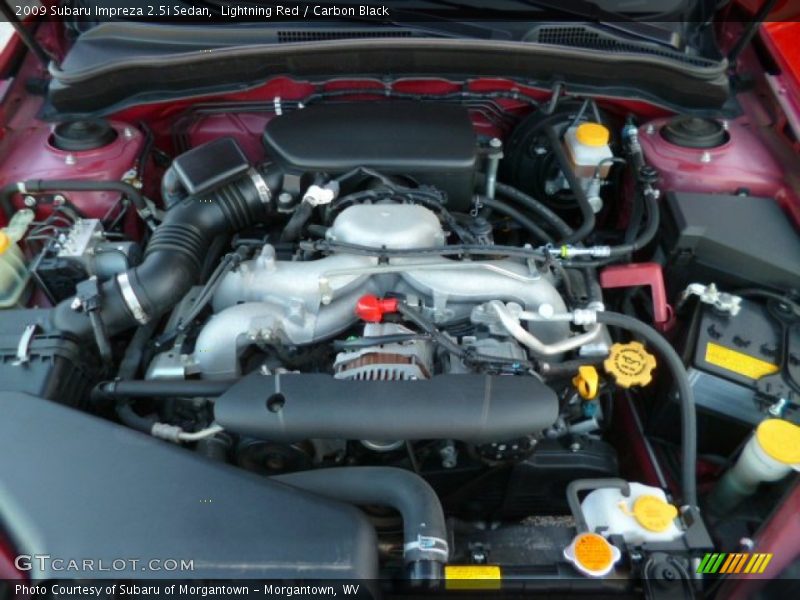 Lightning Red / Carbon Black 2009 Subaru Impreza 2.5i Sedan