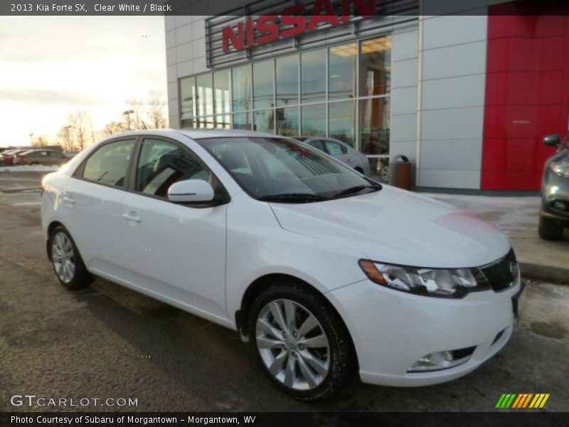 Clear White / Black 2013 Kia Forte SX