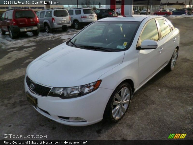 Clear White / Black 2013 Kia Forte SX