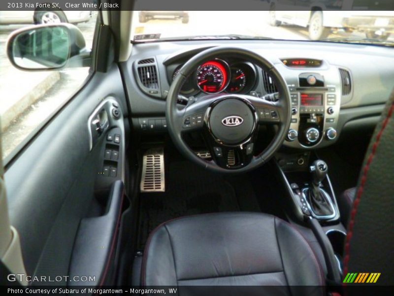 Clear White / Black 2013 Kia Forte SX