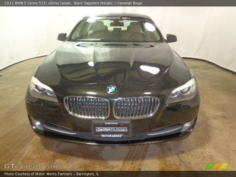 Black Sapphire Metallic / Venetian Beige 2011 BMW 5 Series 535i xDrive Sedan