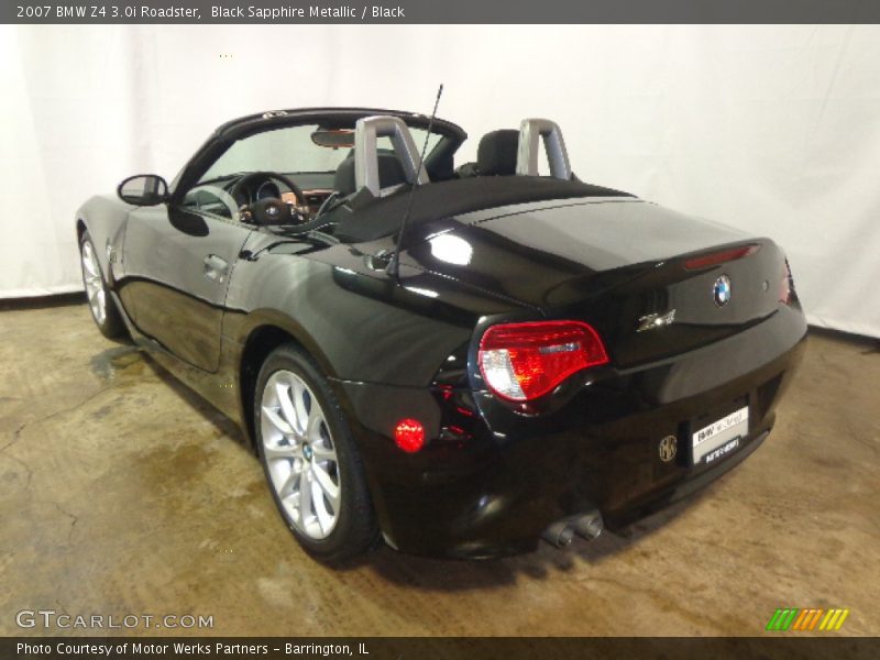 Black Sapphire Metallic / Black 2007 BMW Z4 3.0i Roadster