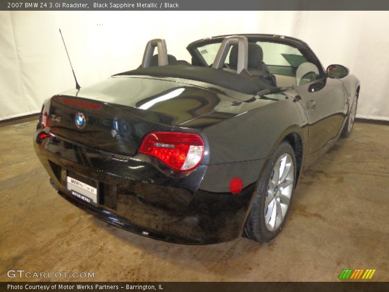 Black Sapphire Metallic / Black 2007 BMW Z4 3.0i Roadster