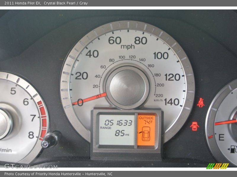 Crystal Black Pearl / Gray 2011 Honda Pilot EX