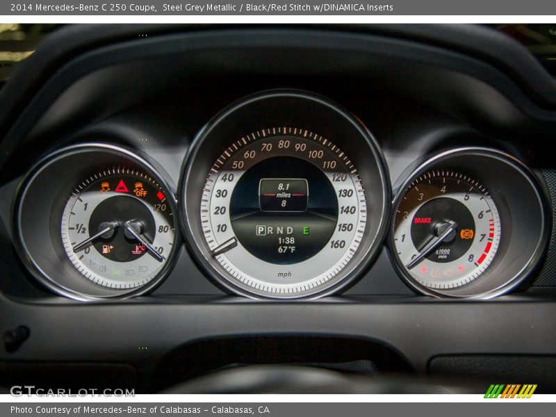 Steel Grey Metallic / Black/Red Stitch w/DINAMICA Inserts 2014 Mercedes-Benz C 250 Coupe