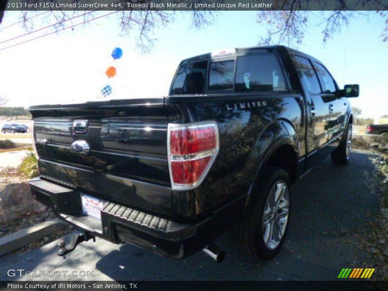 Tuxedo Black Metallic / Limited Unique Red Leather 2013 Ford F150 Limited SuperCrew 4x4