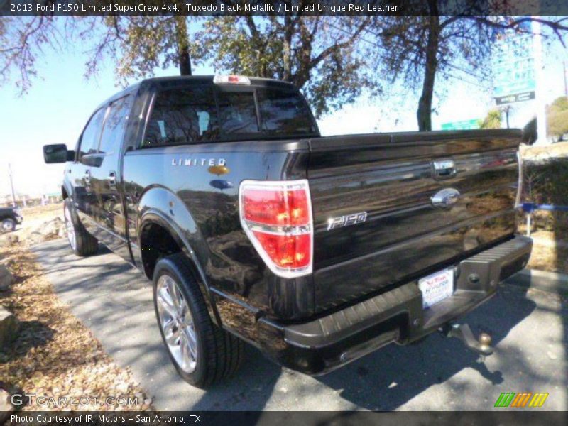 Tuxedo Black Metallic / Limited Unique Red Leather 2013 Ford F150 Limited SuperCrew 4x4