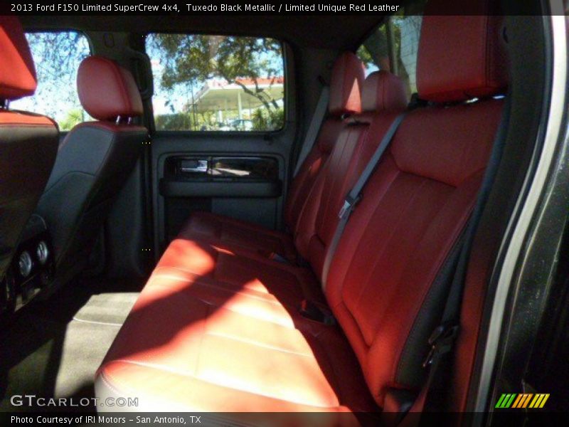 Tuxedo Black Metallic / Limited Unique Red Leather 2013 Ford F150 Limited SuperCrew 4x4