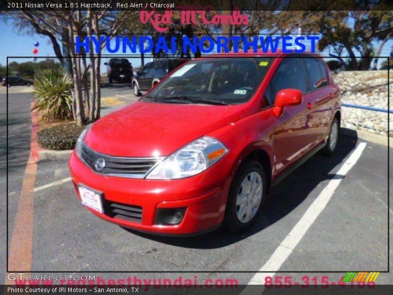Red Alert / Charcoal 2011 Nissan Versa 1.8 S Hatchback
