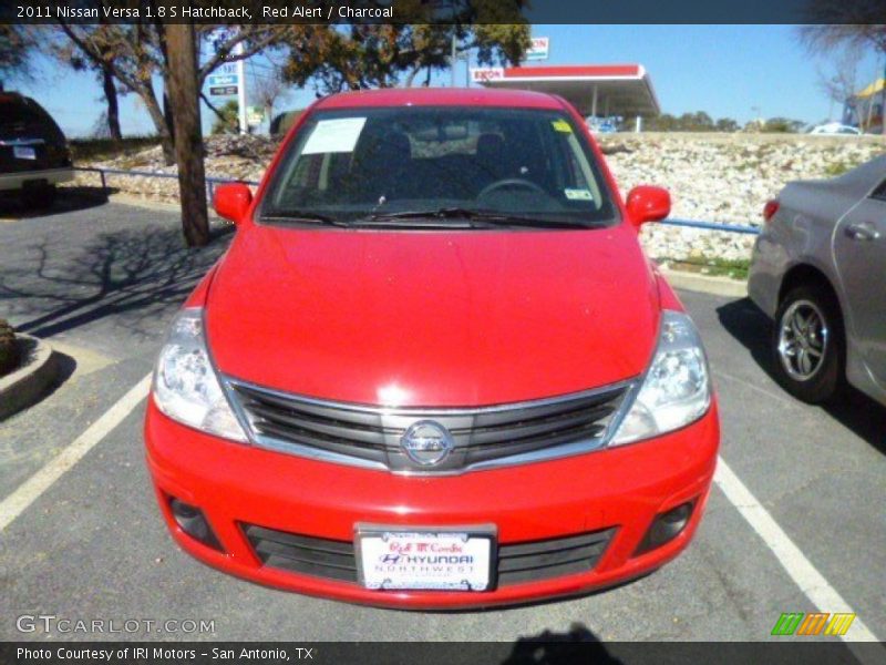 Red Alert / Charcoal 2011 Nissan Versa 1.8 S Hatchback