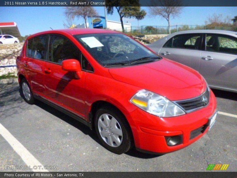 Red Alert / Charcoal 2011 Nissan Versa 1.8 S Hatchback