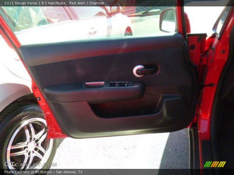 Red Alert / Charcoal 2011 Nissan Versa 1.8 S Hatchback
