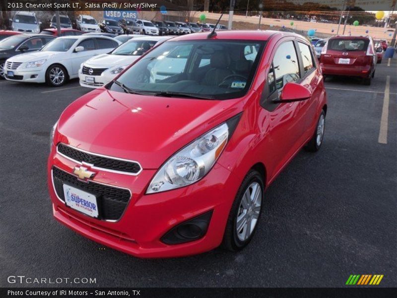Salsa (Red) / Silver/Silver 2013 Chevrolet Spark LT