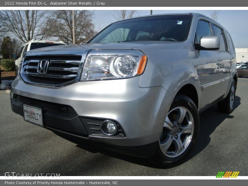Alabaster Silver Metallic / Gray 2012 Honda Pilot EX-L