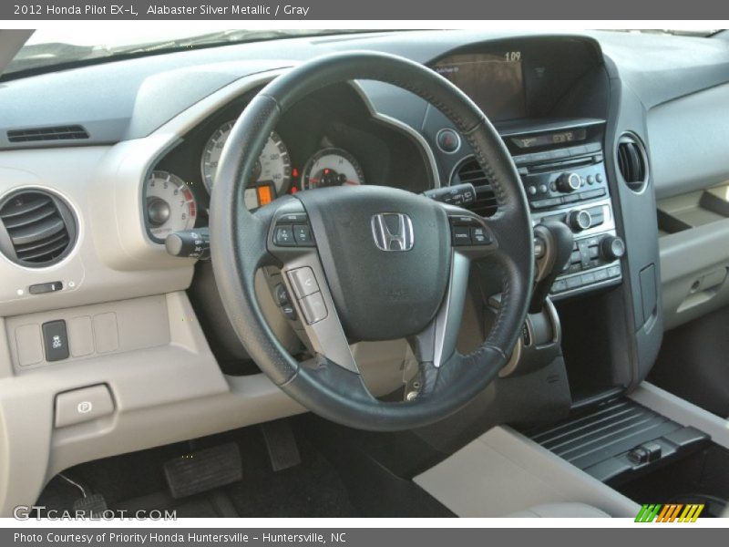 Alabaster Silver Metallic / Gray 2012 Honda Pilot EX-L