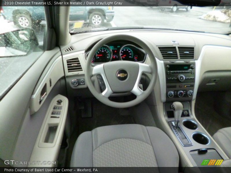 Silver Ice Metallic / Dark Gray/Light Gray 2010 Chevrolet Traverse LS