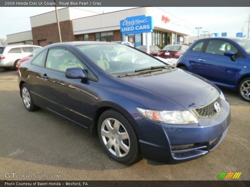 Royal Blue Pearl / Gray 2009 Honda Civic LX Coupe