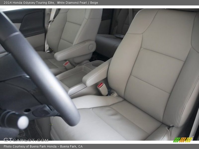 White Diamond Pearl / Beige 2014 Honda Odyssey Touring Elite