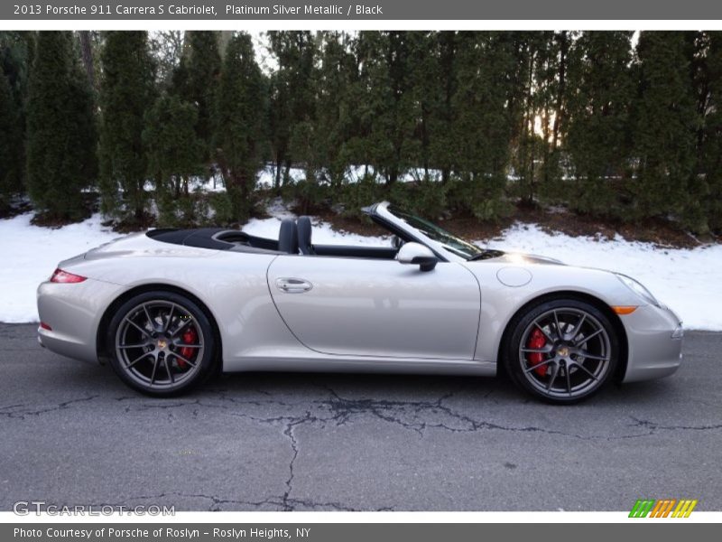Platinum Silver Metallic / Black 2013 Porsche 911 Carrera S Cabriolet