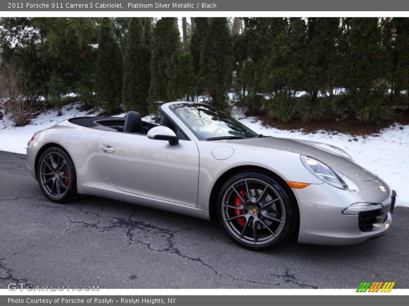 Platinum Silver Metallic / Black 2013 Porsche 911 Carrera S Cabriolet