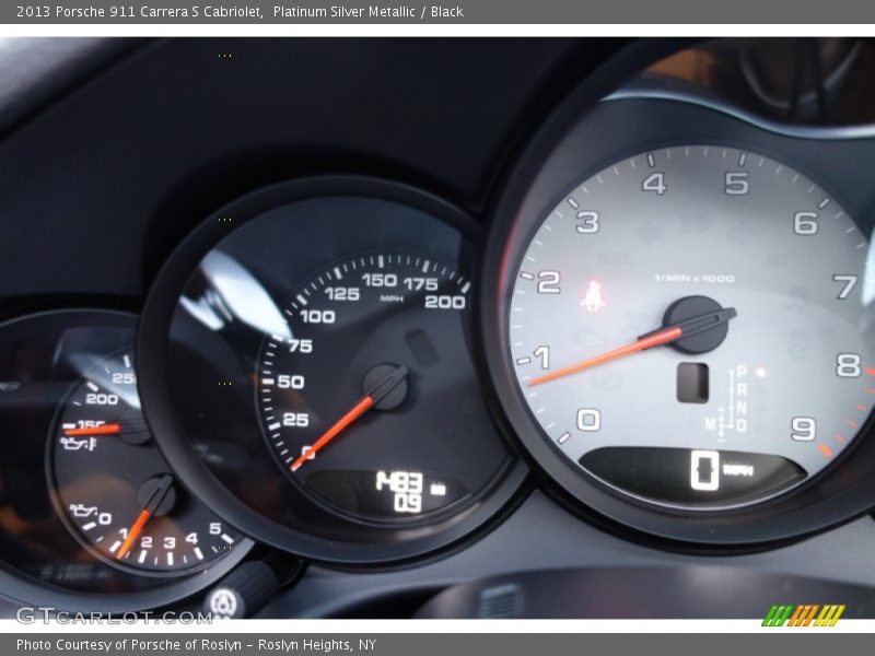 Platinum Silver Metallic / Black 2013 Porsche 911 Carrera S Cabriolet