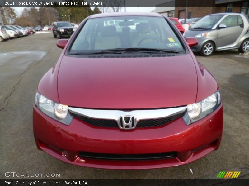 Tango Red Pearl / Beige 2011 Honda Civic LX Sedan