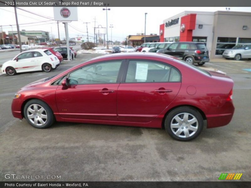 Tango Red Pearl / Beige 2011 Honda Civic LX Sedan