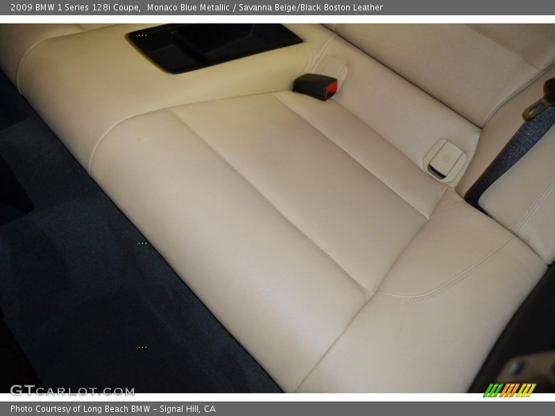 Monaco Blue Metallic / Savanna Beige/Black Boston Leather 2009 BMW 1 Series 128i Coupe