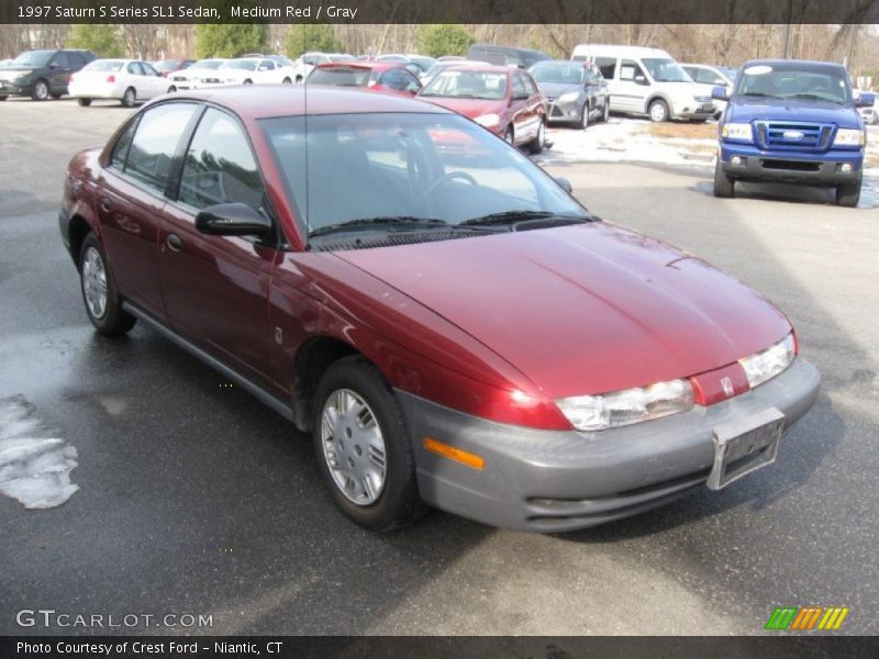Medium Red / Gray 1997 Saturn S Series SL1 Sedan