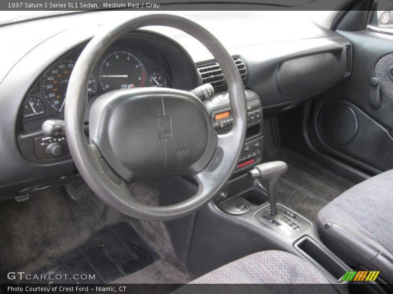 Medium Red / Gray 1997 Saturn S Series SL1 Sedan