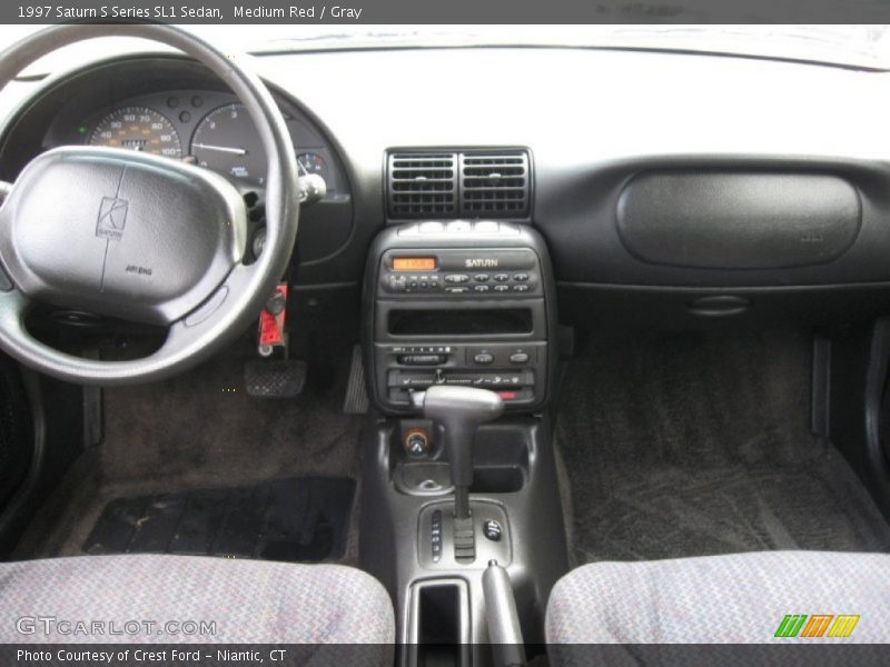Medium Red / Gray 1997 Saturn S Series SL1 Sedan