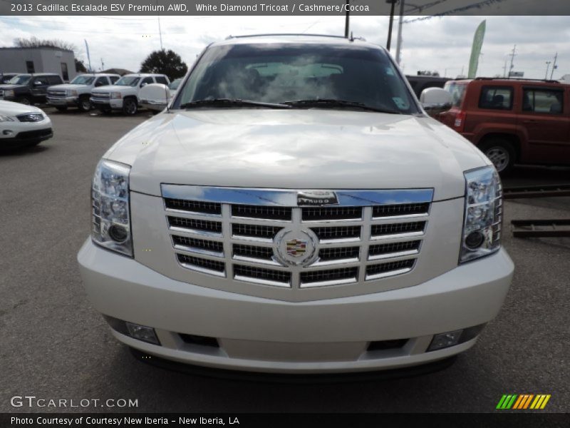 White Diamond Tricoat / Cashmere/Cocoa 2013 Cadillac Escalade ESV Premium AWD