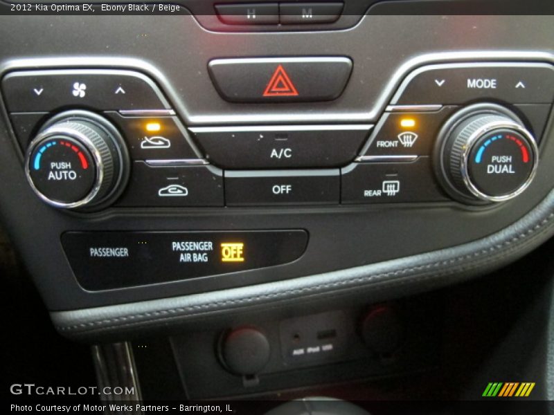 Ebony Black / Beige 2012 Kia Optima EX