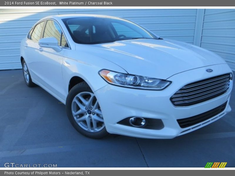 White Platinum / Charcoal Black 2014 Ford Fusion SE EcoBoost