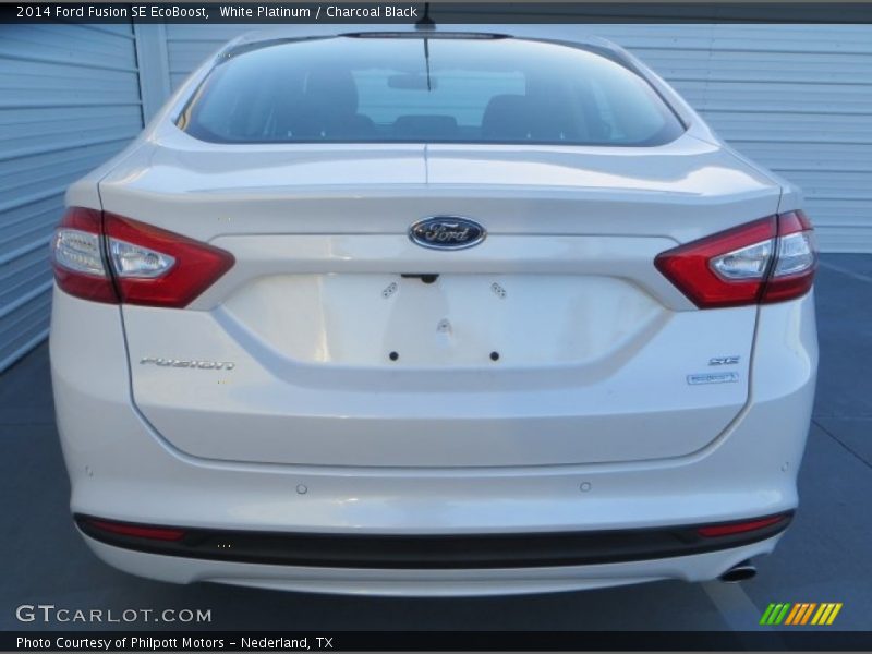 White Platinum / Charcoal Black 2014 Ford Fusion SE EcoBoost