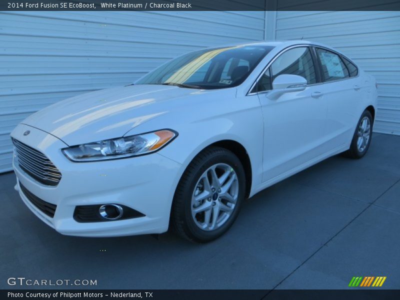 White Platinum / Charcoal Black 2014 Ford Fusion SE EcoBoost