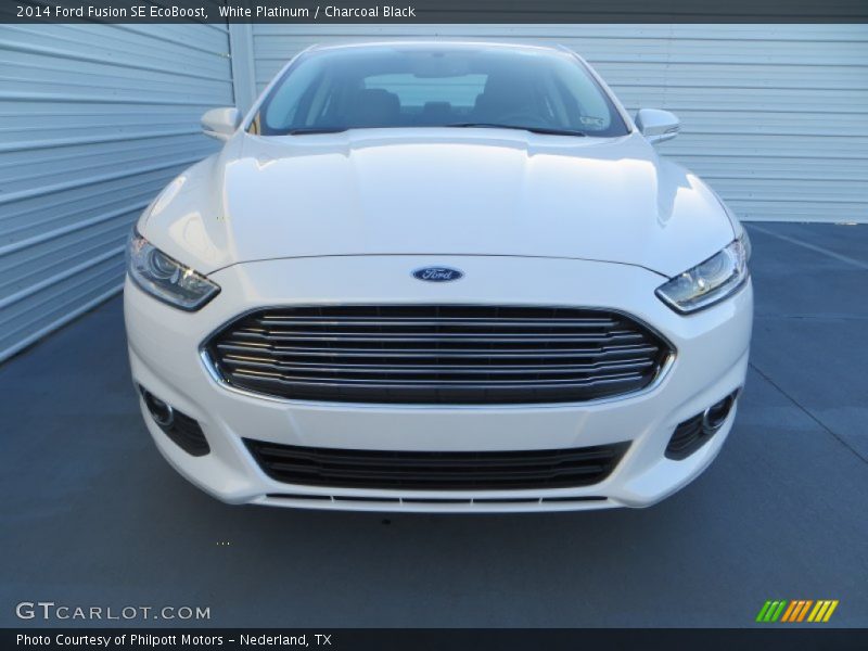 White Platinum / Charcoal Black 2014 Ford Fusion SE EcoBoost
