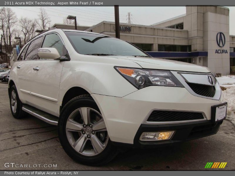 Aspen White Pearl / Taupe 2011 Acura MDX Technology