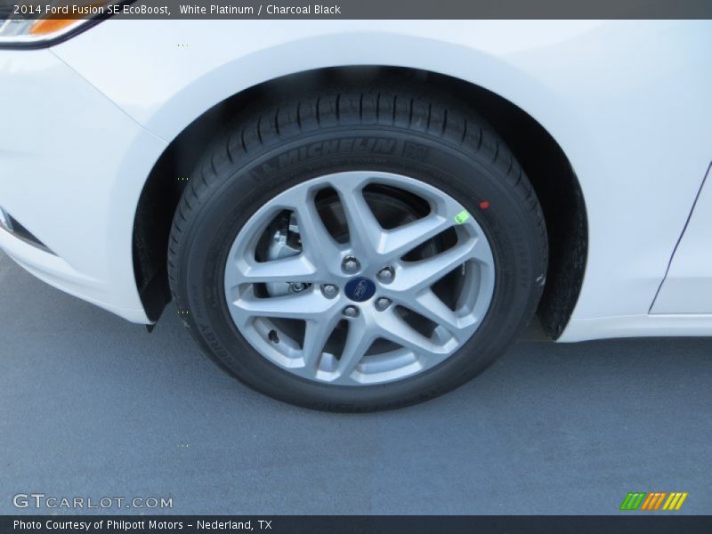 White Platinum / Charcoal Black 2014 Ford Fusion SE EcoBoost