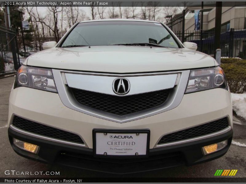Aspen White Pearl / Taupe 2011 Acura MDX Technology