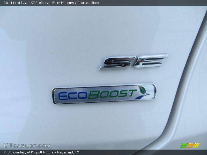 White Platinum / Charcoal Black 2014 Ford Fusion SE EcoBoost