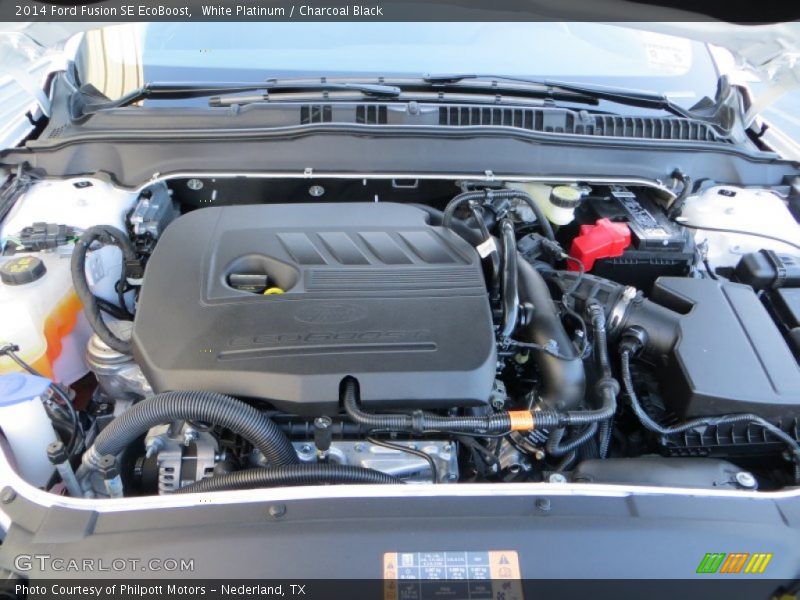 White Platinum / Charcoal Black 2014 Ford Fusion SE EcoBoost