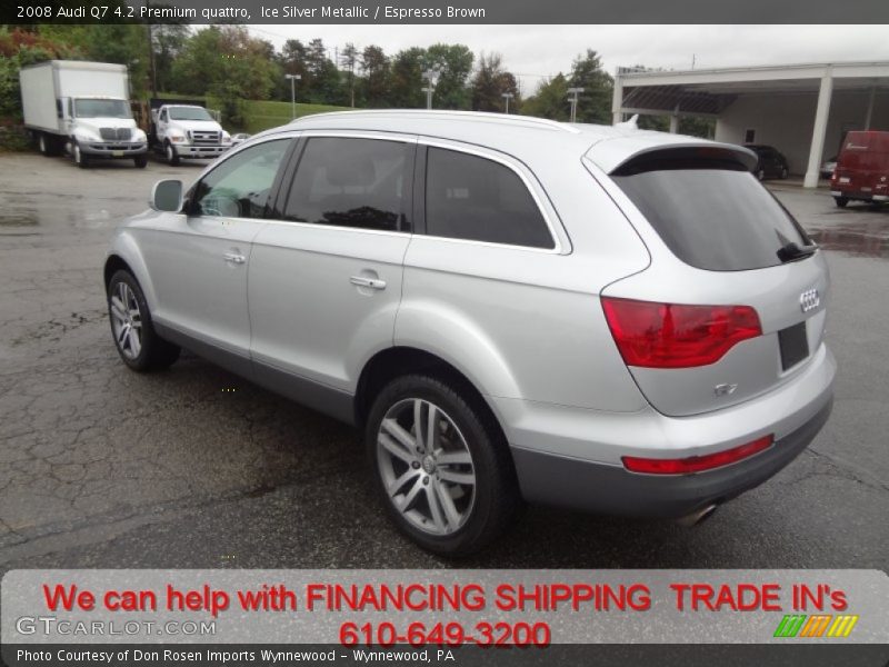 Ice Silver Metallic / Espresso Brown 2008 Audi Q7 4.2 Premium quattro